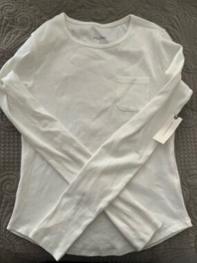 Pilcro White Long Sleeve Pocket Tee
